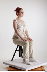 Woman White Slim Female Studio Poses